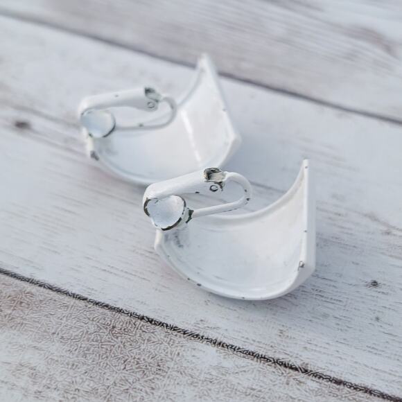 Vintage Clip On Earrings Retro Statement Large Red, Dark Blue, White - Picture 7 of 10